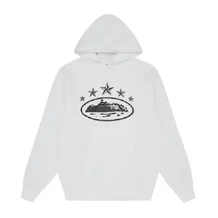 Corteiz 5 Starz Alcatraz Hoodie White 2