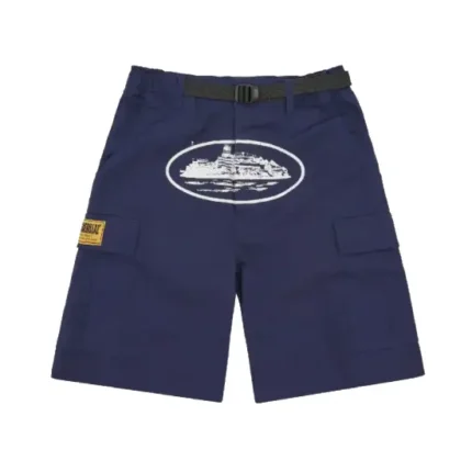 Corteiz Alcatraz Cargo Shorts Navy Blue 1